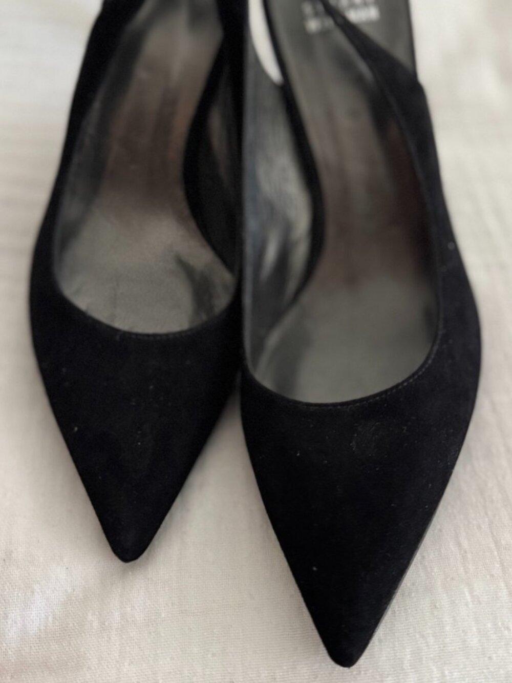 Stuart Weitzman Black Suede Slingback Heels,New, High Quality, Size: 8.5 - Picture 2 of 9
